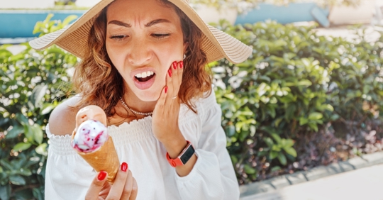 Sensitive tooth from ice cream